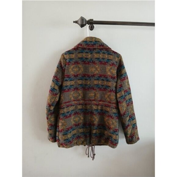 Aztec Southwestern Jacket Boho Vintage Cottagecore Ranchcore Zip Up Jacket Sz M - Picture 6 of 8